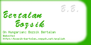 bertalan bozsik business card